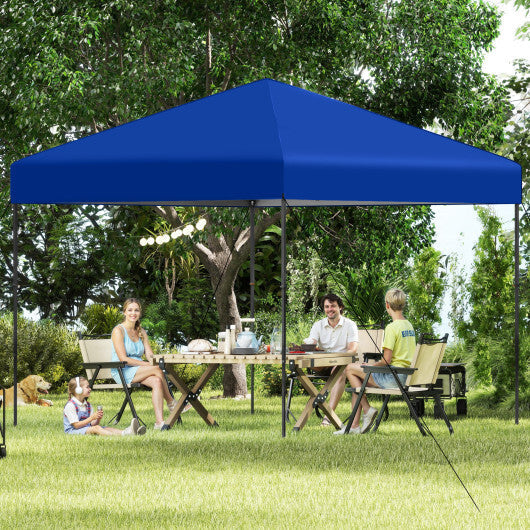 10 X 10 Feet Pop up Canopy Tent with Portable Carrying Bag and 8 Stakes-Blue LuxuryLifeWay Online Store