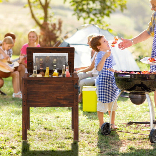 Wooden Patio Cooler with 3 Handles and Bottle Opener-Brown LuxuryLifeWay Online Store