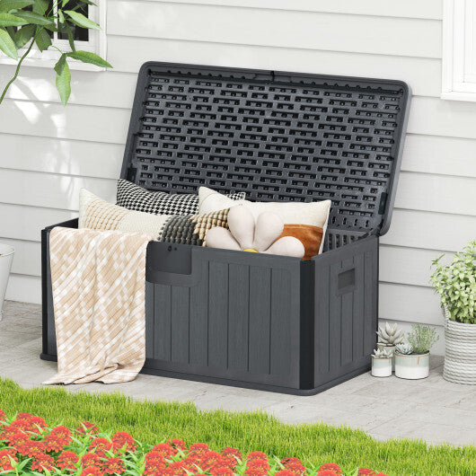 100 Gallon Large Deck Box with Lockable Lid for Patio-Black and Brown LuxuryLifeWay Online Store