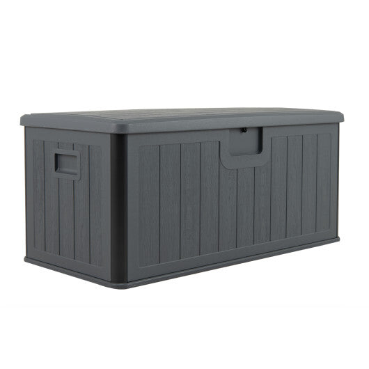 100 Gallon Large Deck Box with Lockable Lid for Patio-Black and Brown LuxuryLifeWay Online Store