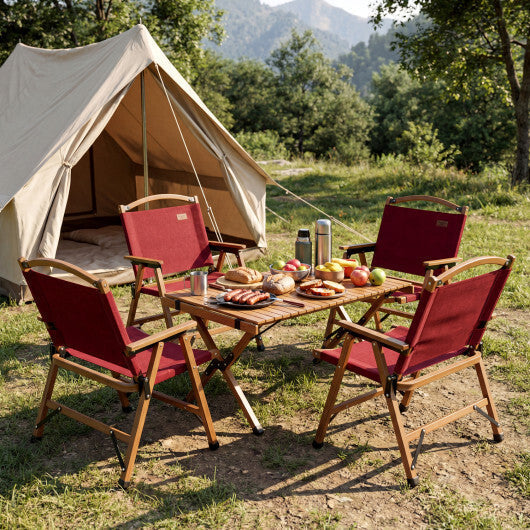 Portable and Lightweight Folding Camping Chair for Patio Picnic Leisure Fishing Travel Beach-Red LuxuryLifeWay Online Store