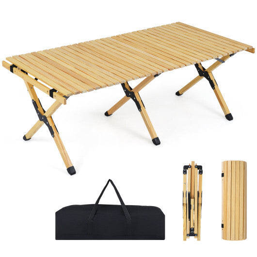 48 Inch Folding Camping Table with Carry Bag for Backyard-Natural LuxuryLifeWay Online Store