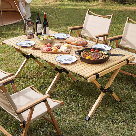 48 Inch Folding Camping Table with Carry Bag for Backyard-Natural LuxuryLifeWay Online Store
