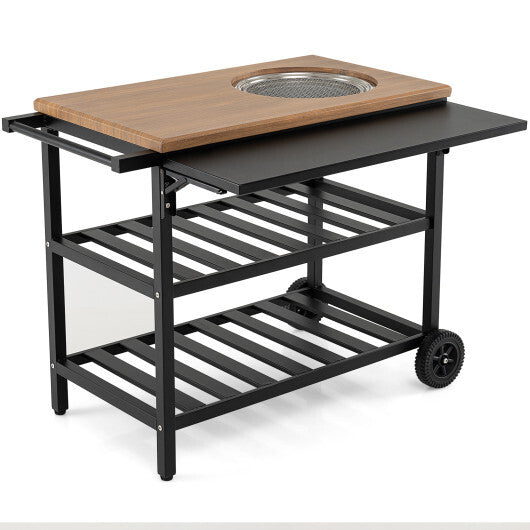 Outdoor Dining Cart with BBQ Grill and Folding Side Panel LuxuryLifeWay Online Store