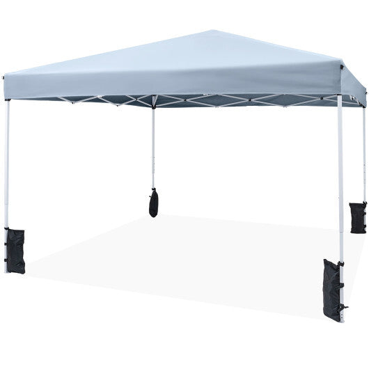 10 x 10 Feet Pop up Canopy Tent with Carrying Bag and 4 Sandbags-White LuxuryLifeWay Online Store
