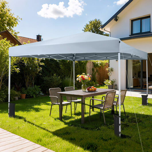 10 x 10 Feet Pop up Canopy Tent with Carrying Bag and 4 Sandbags-White LuxuryLifeWay Online Store