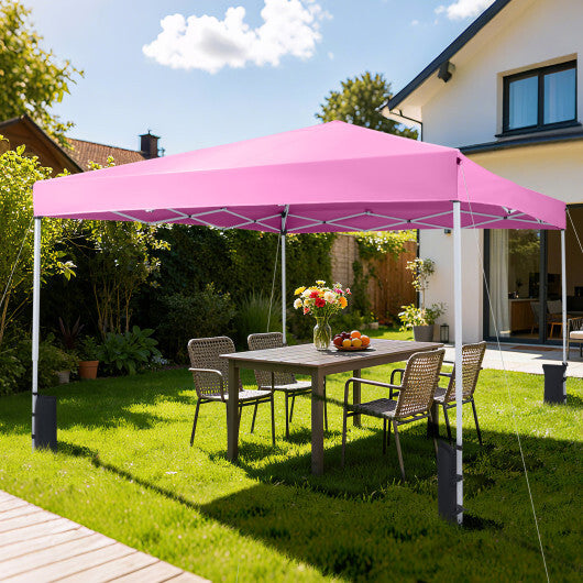10 x 10 Feet Pop up Canopy Tent with Carrying Bag and 4 Sandbags-White LuxuryLifeWay Online Store