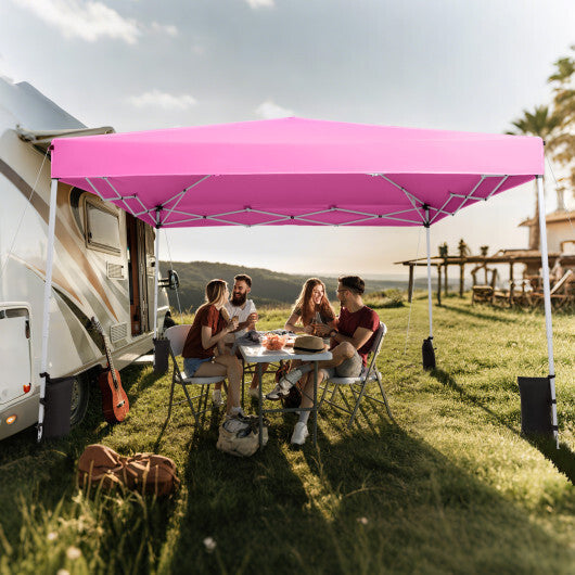 10 x 10 Feet Pop up Canopy Tent with Carrying Bag and 4 Sandbags-White LuxuryLifeWay Online Store