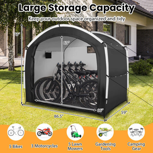 Bike Storage Shed Tent with PU4000MM Waterproof 210D Oxford Fabric for 5 Bikes LuxuryLifeWay Online Store