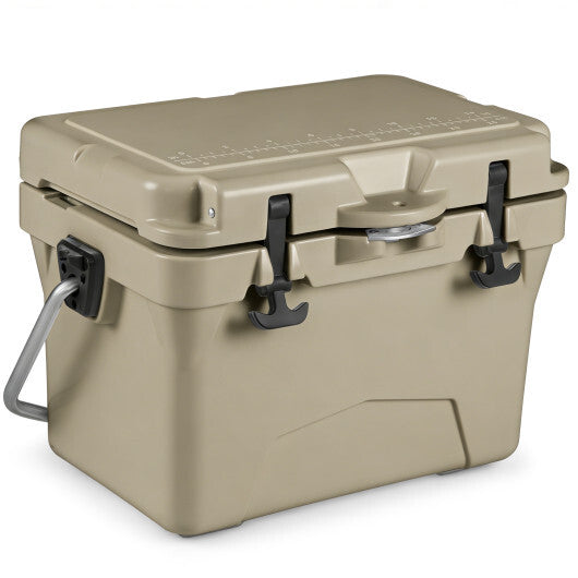20 Quart Portable Hard Cooler with Built-in Ruler and Bottle-White LuxuryLifeWay Online Store