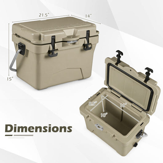 20 Quart Portable Hard Cooler with Built-in Ruler and Bottle-White LuxuryLifeWay Online Store