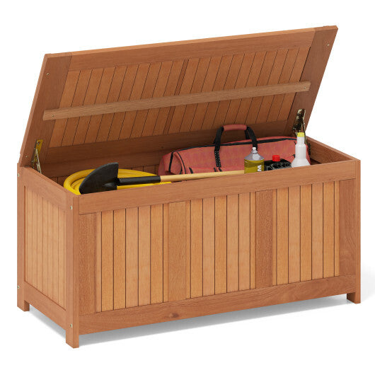 52 Gallon 3-in-1 Patio Wood Deck Box with Flip Top for Cushions LuxuryLifeWay Online Store
