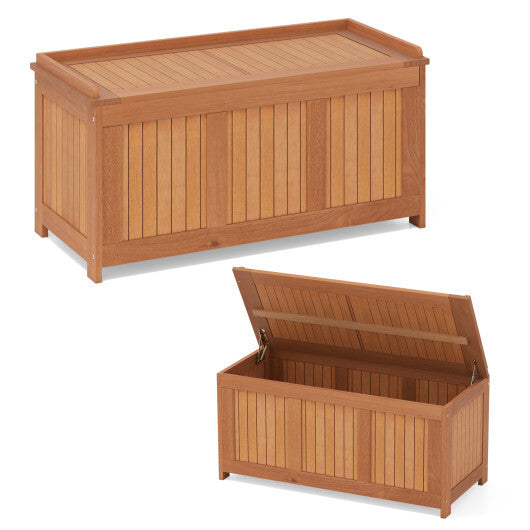 52 Gallon 3-in-1 Patio Wood Deck Box with Flip Top for Cushions LuxuryLifeWay Online Store