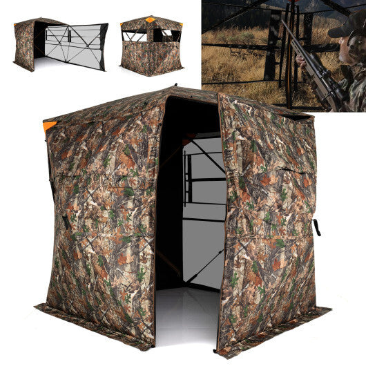3-4 Person Hunting Blind 270 See-Through Pop-up Ground Blind with Full-Open Swing Door LuxuryLifeWay Online Store