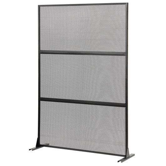 Metal Privacy Screen with Expansion Bolts and Connection Screws-Black
