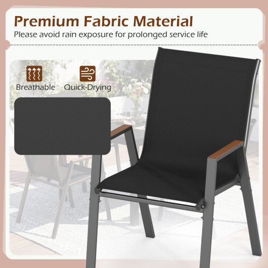 Set of 4 Stackable Patio Chairs with High Backs for Backyard 400 LBS-Brown LuxuryLifeWay Online Store