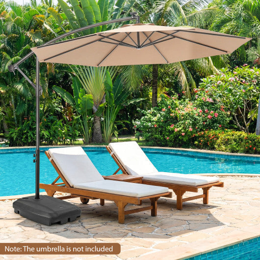 220 LBS Cantilever Patio Umbrella Base Stand withWheels Fillable offset Umbrella Stand-Black LuxuryLifeWay Online Store