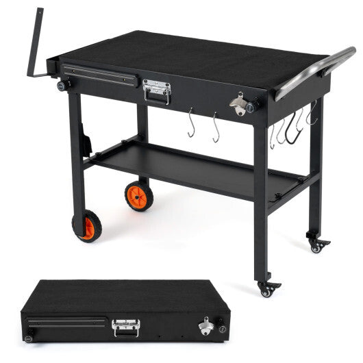 Folding Grill Cart for 17 and 22 Inch Griddles with Heat-Resistant Mat LuxuryLifeWay Online Store