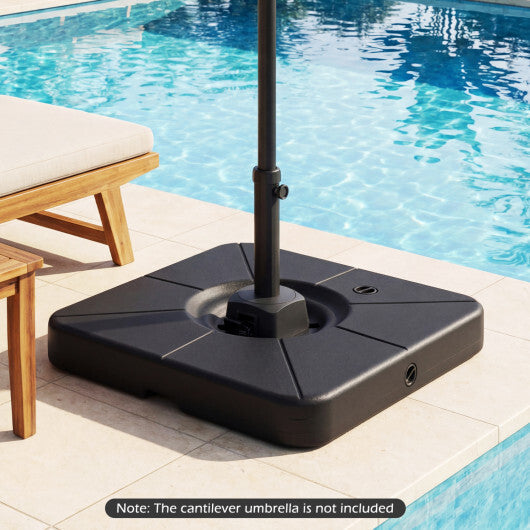 Cantilever Patio Umbrella Base 220 LBS Water and Sand Fillable Weighted Stand-Black LuxuryLifeWay Online Store