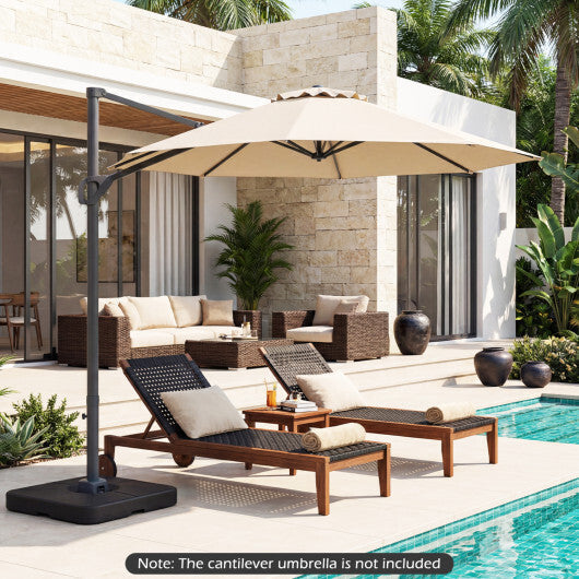 Cantilever Patio Umbrella Base 220 LBS Water and Sand Fillable Weighted Stand-Black LuxuryLifeWay Online Store