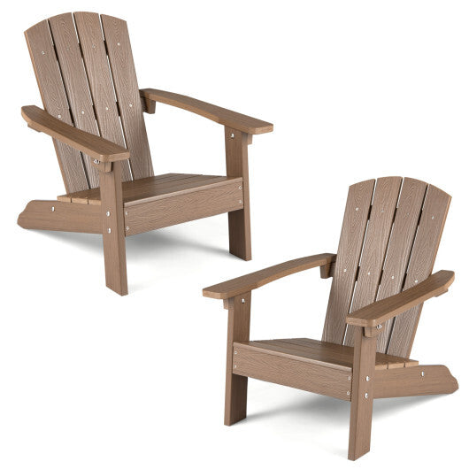 Set of 2 Kid's Adirondack Chair with with High Backrest and Armrests-Pink LuxuryLifeWay Online Store