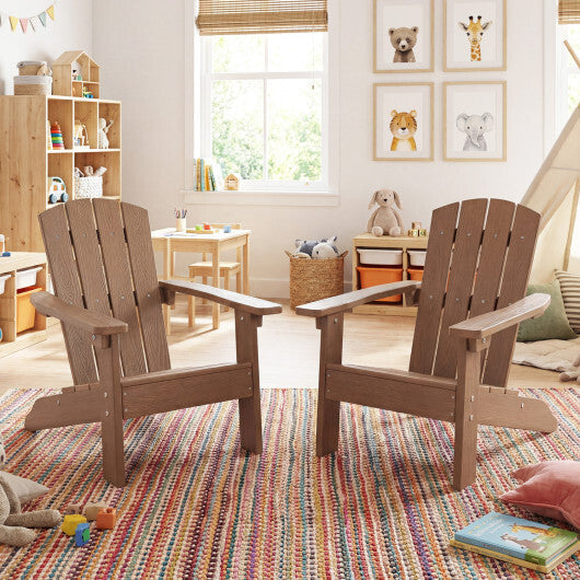 Set of 2 Kid's Adirondack Chair with with High Backrest and Armrests-Pink LuxuryLifeWay Online Store