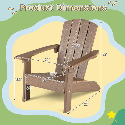 Set of 2 Kid's Adirondack Chair with with High Backrest and Armrests-Pink LuxuryLifeWay Online Store