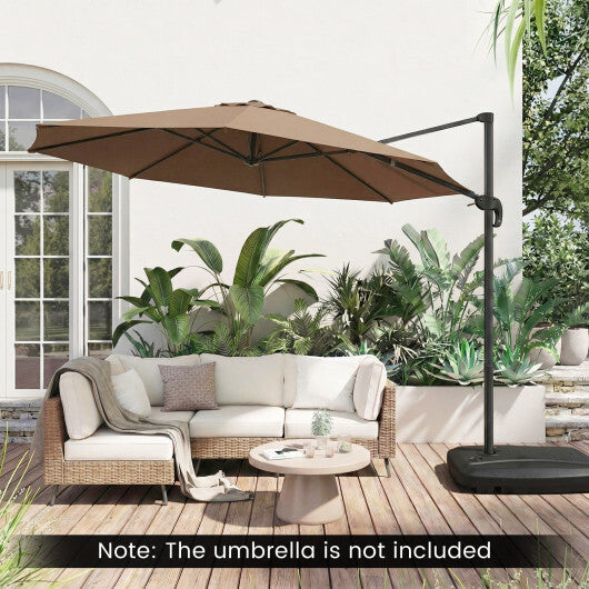 225 LBS Cantilever Patio Umbrella Base with Wheels and Crossed Base LuxuryLifeWay Online Store