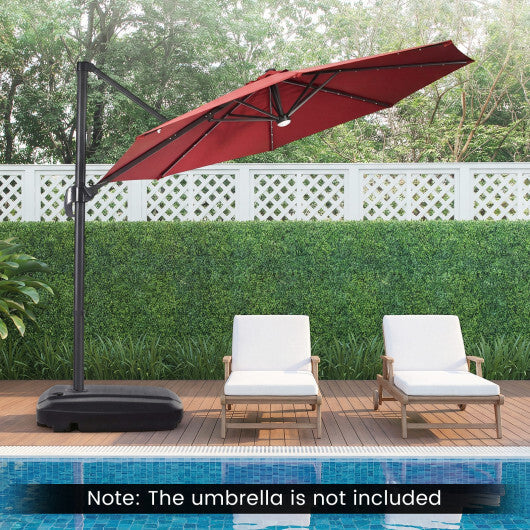 225 LBS Cantilever Patio Umbrella Base with Wheels and Crossed Base LuxuryLifeWay Online Store