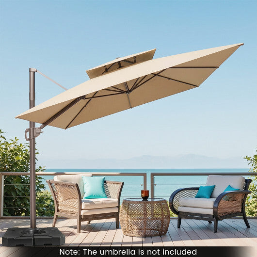 274 LBS Cantilever Patio Umbrella Base with Handles LuxuryLifeWay Online Store