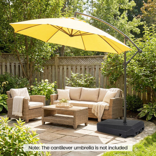 165 LBS  Cantilever Umbrella Base with Wheels and Cross Base LuxuryLifeWay Online Store