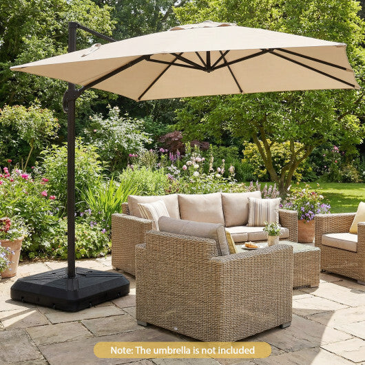Cantilever Offset Umbrella Base with Wheels for Backyard Poolside LuxuryLifeWay Online Store