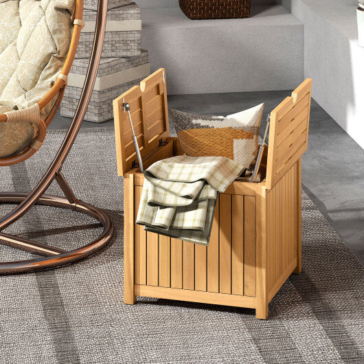 2-in-1 Outdoor Side Table with Storage Acacia Wood Slatted Coffee Table Square Slatted End Storage Box LuxuryLifeWay Online Store