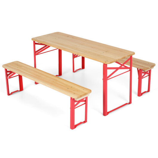 43.5 Inch Folding Kids Picnic Table & Bench Set No Assembly Wooden Toddler Table-Navy LuxuryLifeWay Online Store