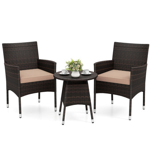 3 Piece Patio Furniture Set Outside Bistro Set for Porch-Navy