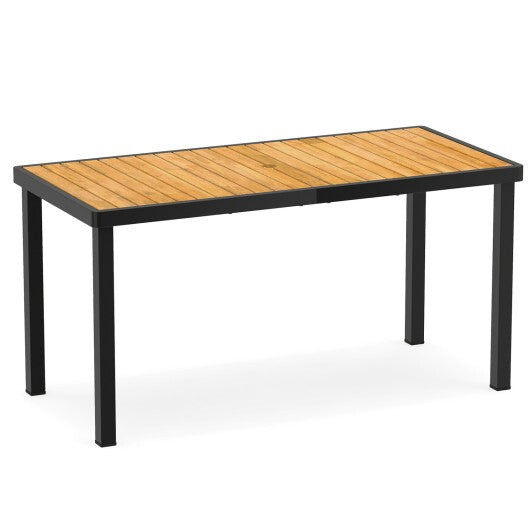 Acacia Wood Outdoor Dining Table with 1.97" Umbrella Hole for 6 People LuxuryLifeWay Online Store