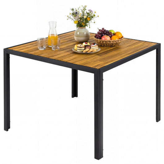 36 Inch Square Outdoor Dining Table for 4 with Slatted Top for Porch LuxuryLifeWay Online Store