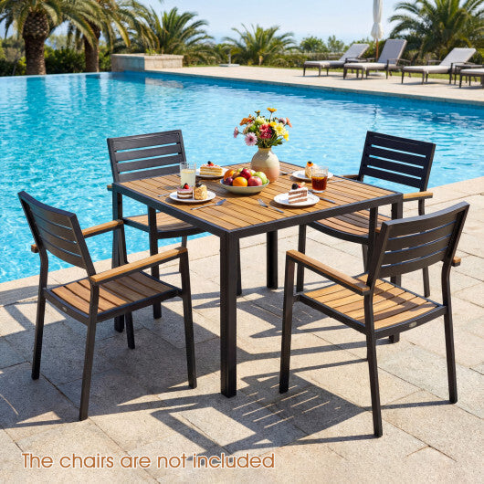 36 Inch Square Outdoor Dining Table for 4 with Slatted Top for Porch LuxuryLifeWay Online Store