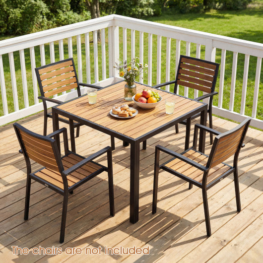 36 Inch Square Outdoor Dining Table for 4 with Slatted Top for Porch LuxuryLifeWay Online Store