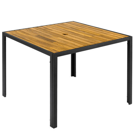36 Inch Square Outdoor Dining Table for 4 with Slatted Top for Porch LuxuryLifeWay Online Store