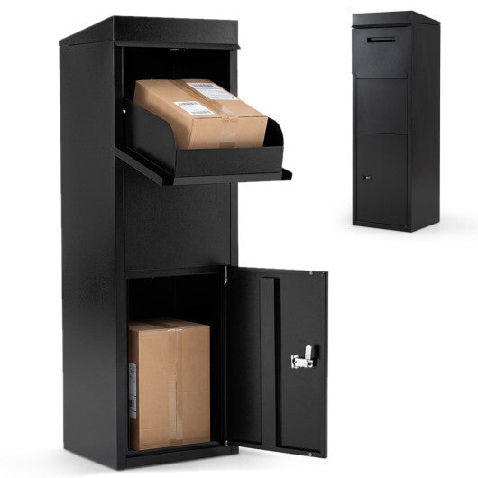 Package Delivery Box for Outside with Anti-Theft Baffle Sloped Roof-Black LuxuryLifeWay Online Store