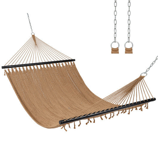 Caribbean Hammock with Spreader Bar for Patio Poolside-Khaki LuxuryLifeWay Online Store