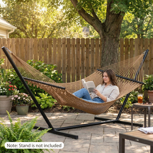 Caribbean Hammock with Spreader Bar for Patio Poolside-Khaki LuxuryLifeWay Online Store