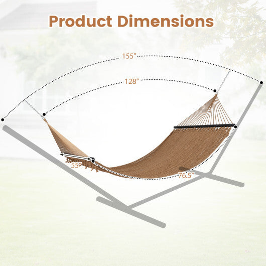 Caribbean Hammock with Spreader Bar for Patio Poolside-Khaki LuxuryLifeWay Online Store