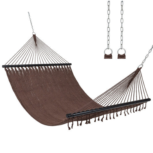 Caribbean Hammock with Spreader Bar for Patio Poolside-Khaki LuxuryLifeWay Online Store