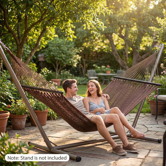 Caribbean Hammock with Spreader Bar for Patio Poolside-Khaki LuxuryLifeWay Online Store