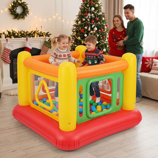 Blow Up Jumping House for Kids with Transparent Side Walls-Blue