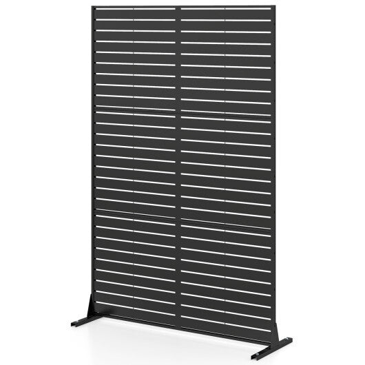 72"H x 48"W Outdoor Decorative Divider Screen with Stand and Expansion Bolts-Black LuxuryLifeWay Online Store