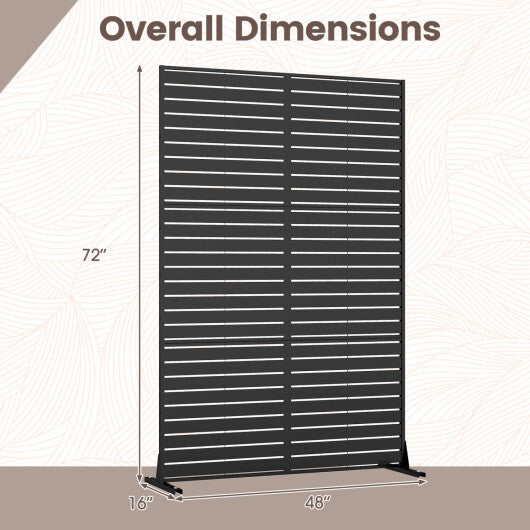 72"H x 48"W Outdoor Decorative Divider Screen with Stand and Expansion Bolts-Black LuxuryLifeWay Online Store