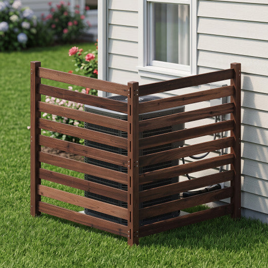2-Panel Wooden Outdoor Privacy Fence with Ground Stakes-Black LuxuryLifeWay Online Store